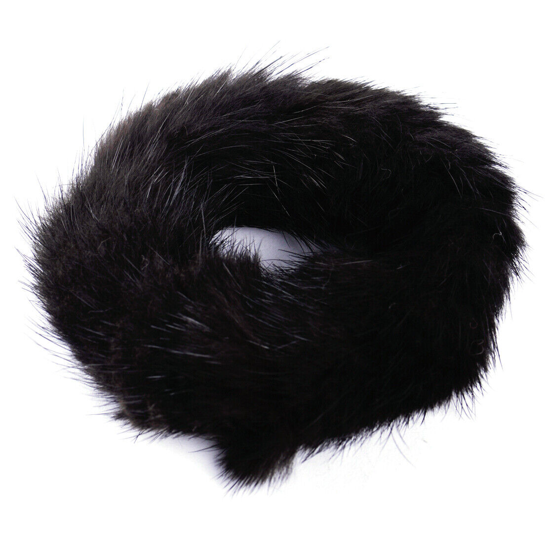 Brown Real Mink Fur Hairband Ponytail Holder Elastic Rope Scrunchie Hair Band Li