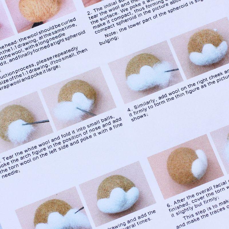 Heart Dog Wool Felt Craft DIY Unfinished Poked Set Handcraft Needle Material Bag