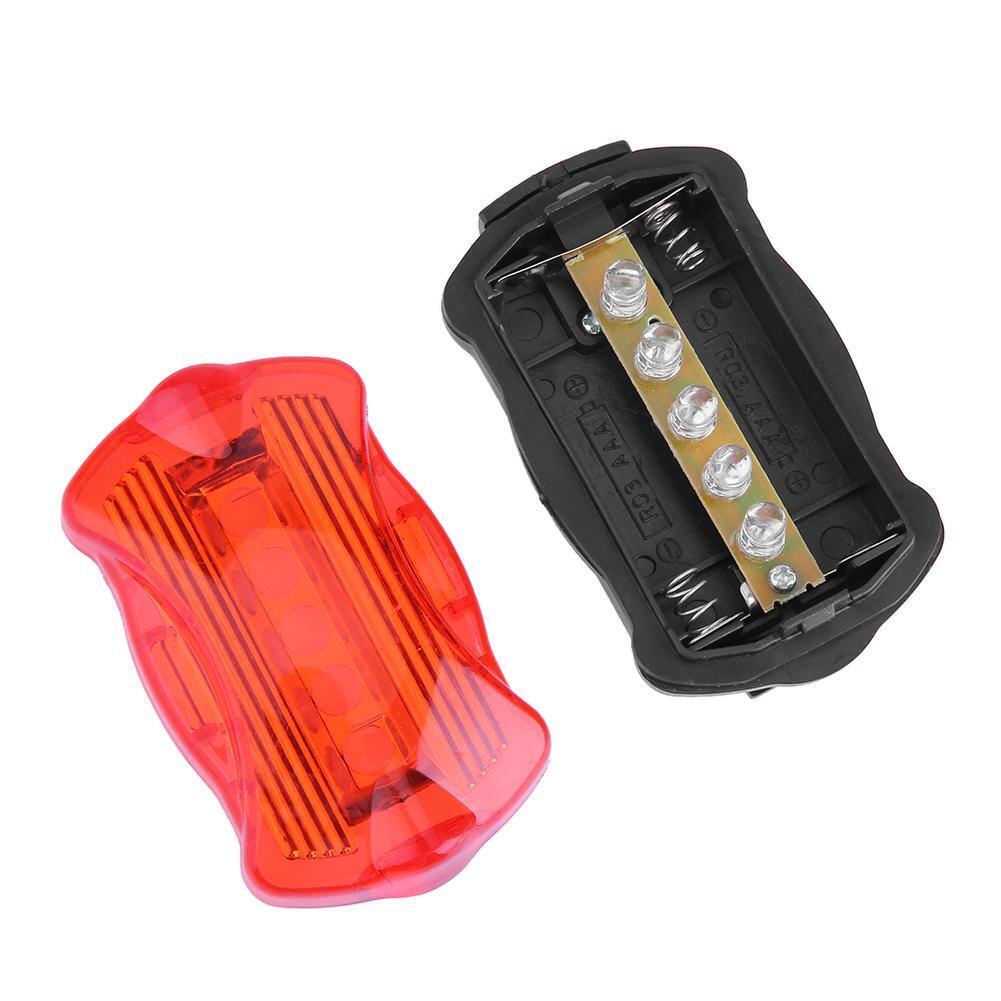 Waterproof 5LED Bicycle Tail Light Rear Warning Lamp for Night Bike Cycling