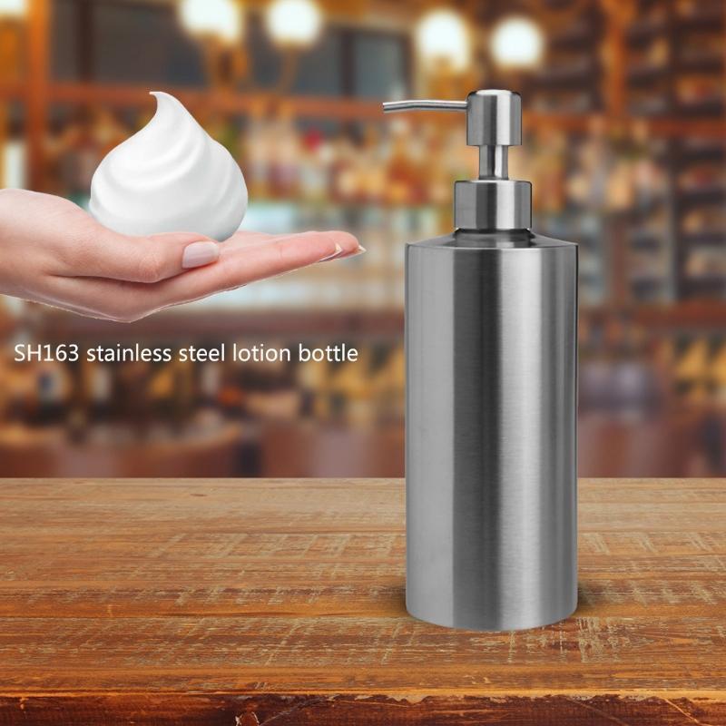 Stainless Steel Pump Soap Lotion Dispenser Shampoo Liquid Bottle Foam Bathroom