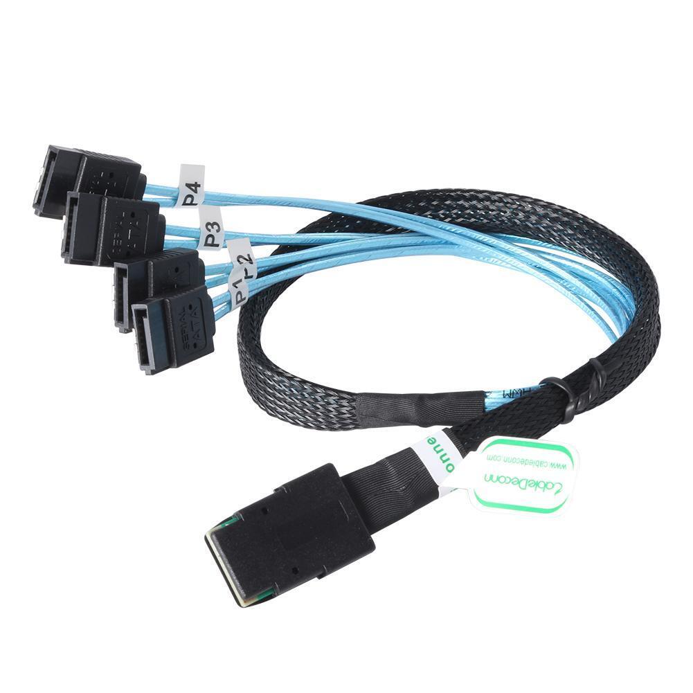 Cabledeconn G0101 MINI SAS 36P SFF 8087 to 4 SATA 7P Splitter Cable Cord