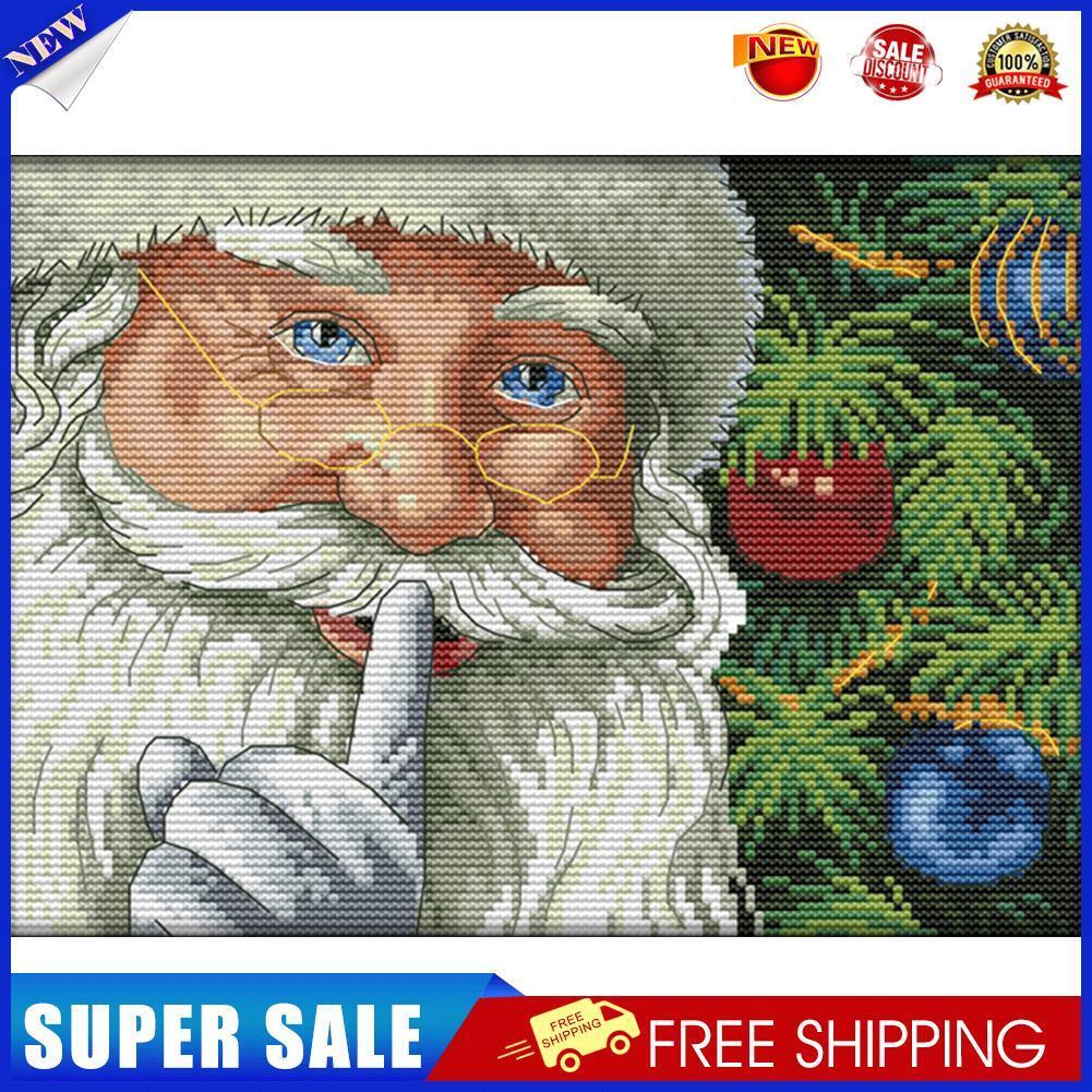 Full Cross Stitch 14CT Santa Claus Counted Embroidery DIY Needlework Kits