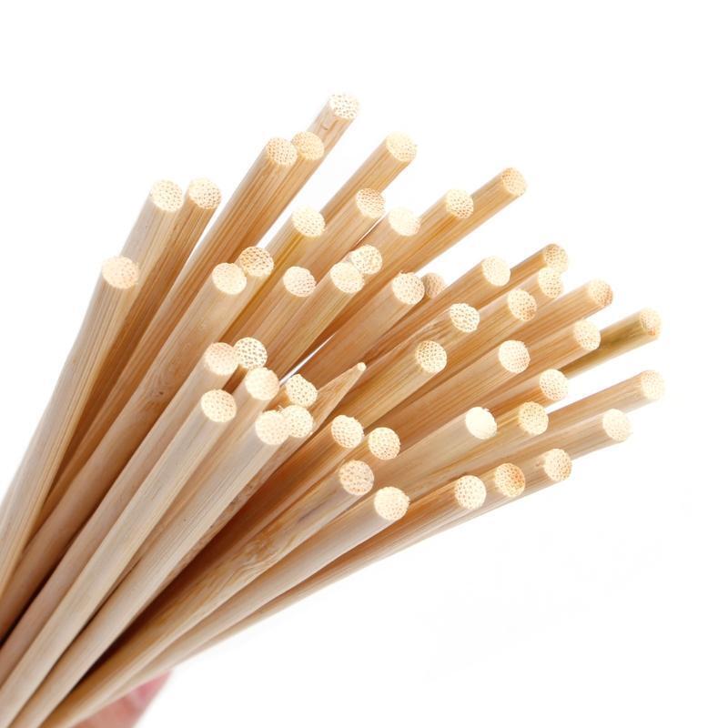 50Pcs Long Bamboo Skewers Wooden Sticks BBQ Barbecue Shish Kabob Fondue Grill