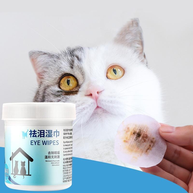100Pcs/Can Pet Eye Wet Wipes Dog Cleaning Paper Towels Cat Tear Stain Remover