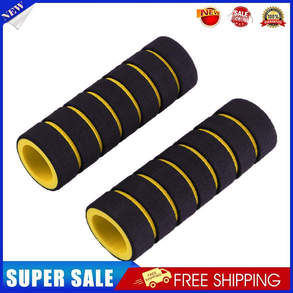 1 Pair Bike Bicycle Handle Bar Sponge Grip Cover Bar Grips Sleeve (Yellow)