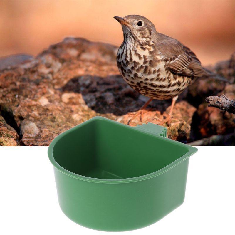 Plastic Parrot Feeder Food Water Bowl Pigeons Birds Cage Sand Cup Feeding