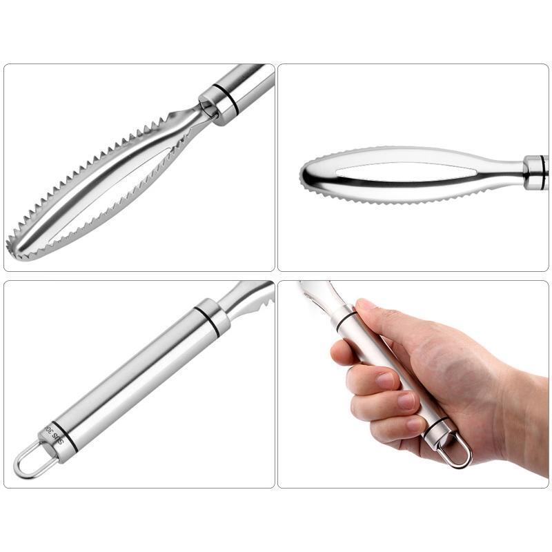 Stainless Steel Fish Skin Brush Scraping Fishing Scale Graters Fast Remove