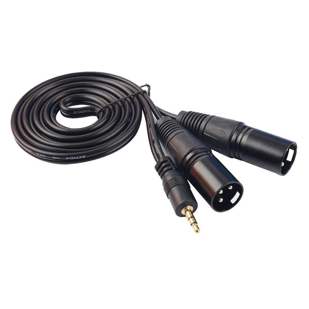 3.5mm To Dual XLR Male Cable, 3.5mm (Mini) 1/8 '' TRS Stereo To XLR Male