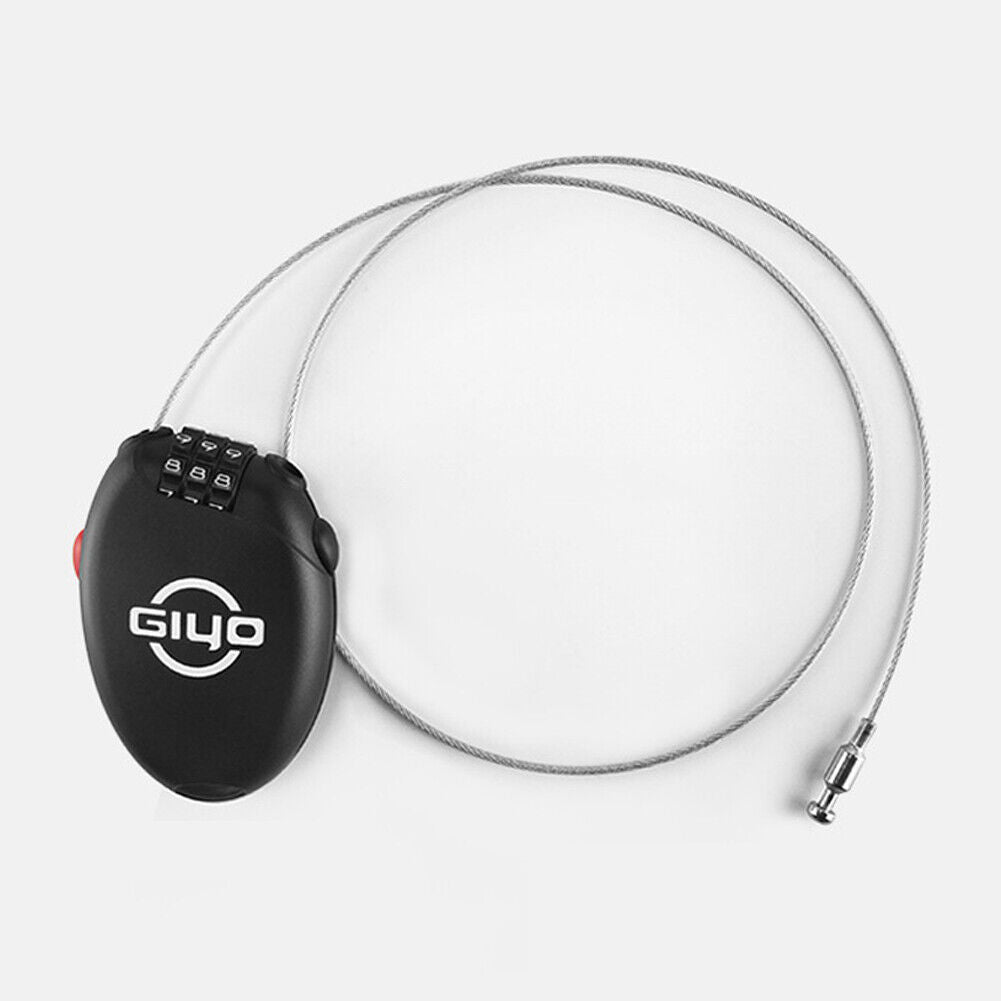 3 Digit Combination Lock with 2 Feet Retractable Steel Wire Bike Cable Lock