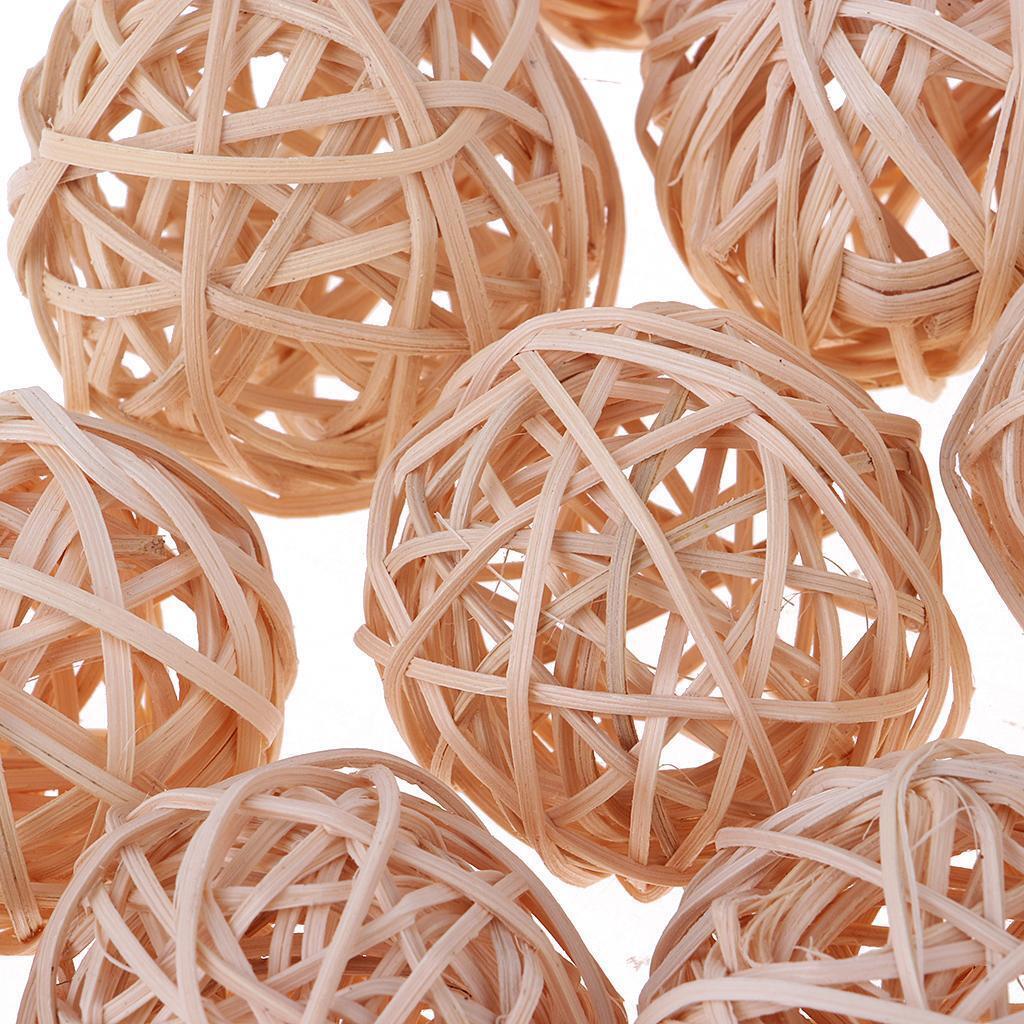 24pcs 7cm Rattan Cane Ball for Christmas Wedding Home Party Decor Ornament