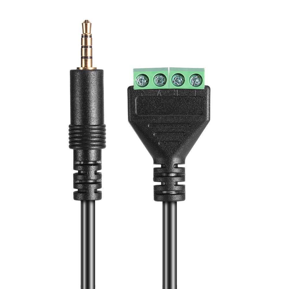 3.5mm Stereo 4 Pole Male Plug to 4 Pin AV Screw Video Balun Terminal Cable