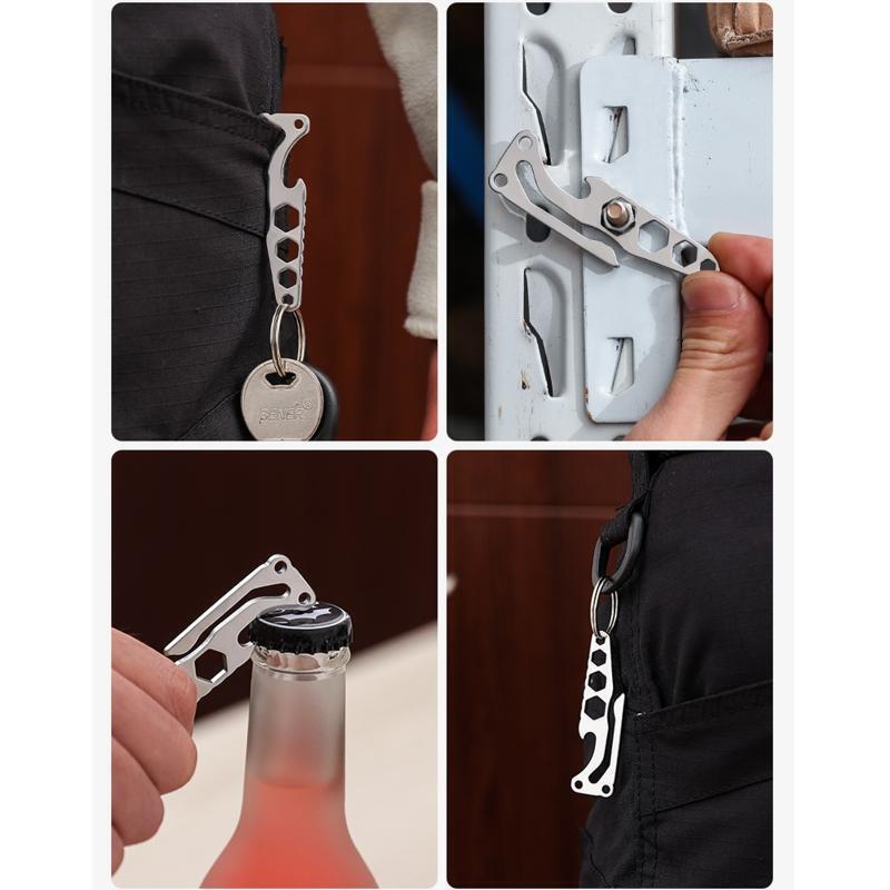 Multipurpose Keychain Clips Bottle Opener Pocket Keyring Outdoor Survival Gadget