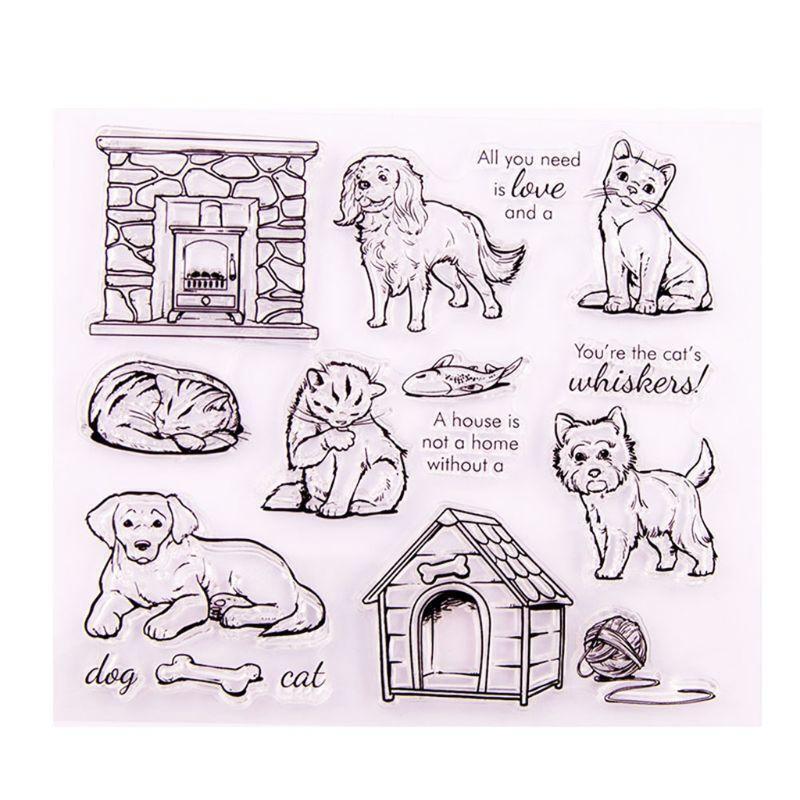 Cat Dog Silicone Clear Seal Stamp DIY Scrapbooking Embossing Photo Album Decor