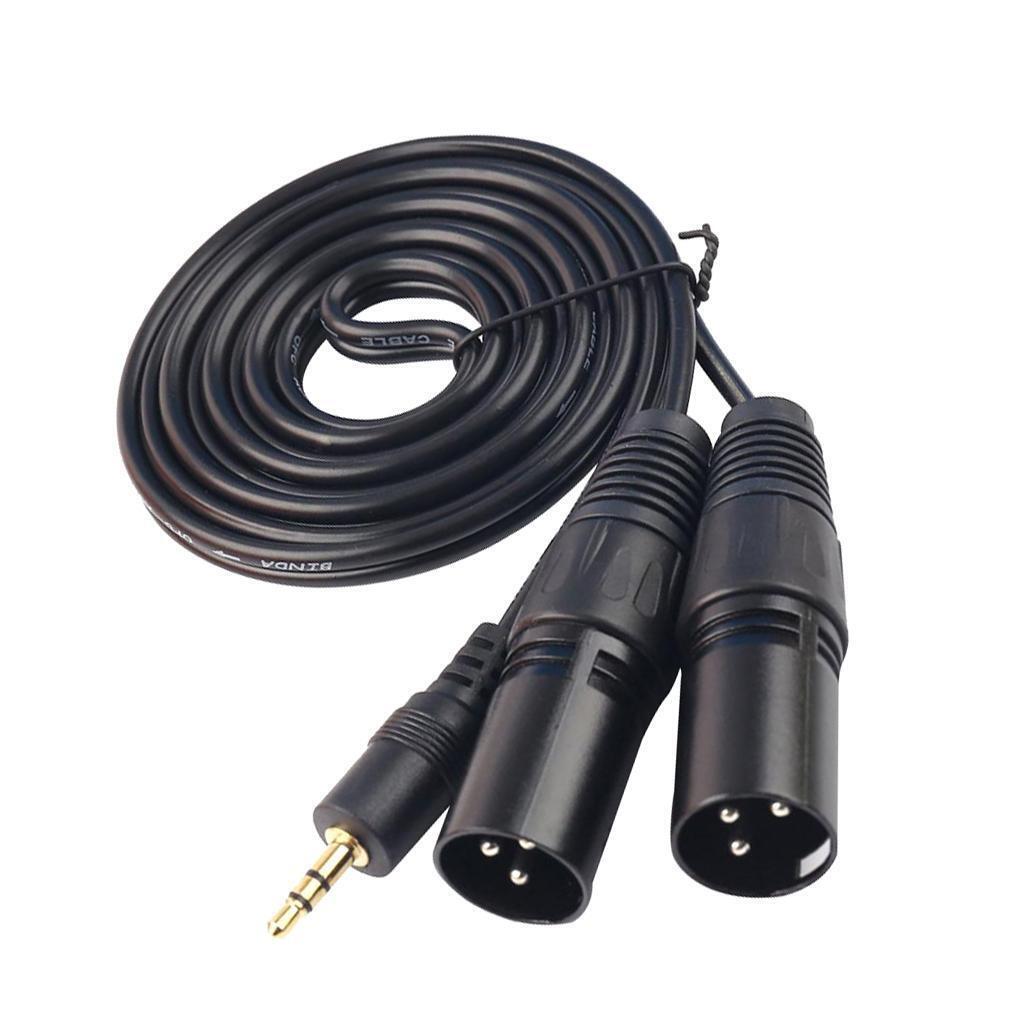 3.5mm To Dual XLR Male Cable, 3.5mm (Mini) 1/8 '' TRS Stereo To XLR Male