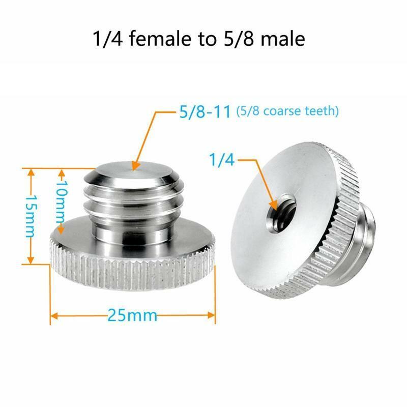 1 Pcs Screw Adapter Aluminum Alloy 1/4" Female to 5/8" Male Screw Adapter Conver