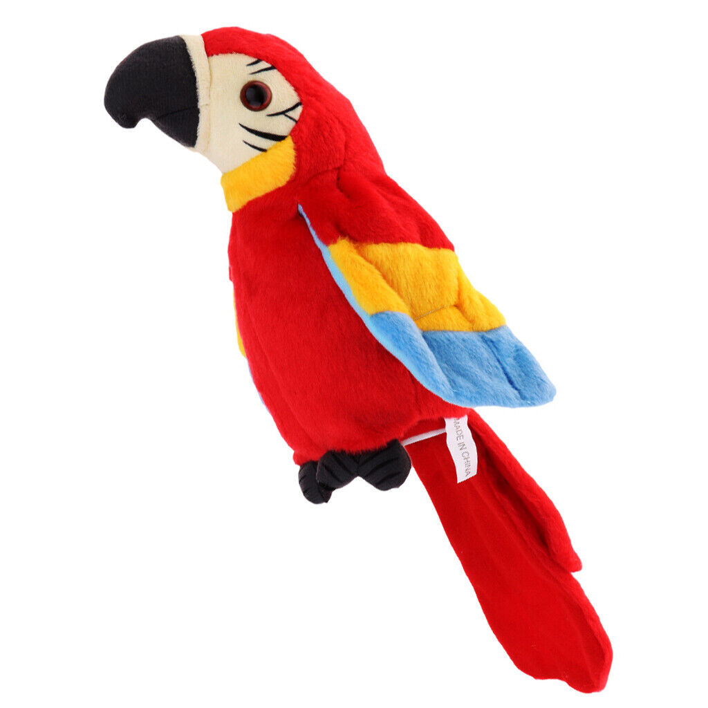Plush Talking Repeating Parrot Electronic Animal Pet children   Red