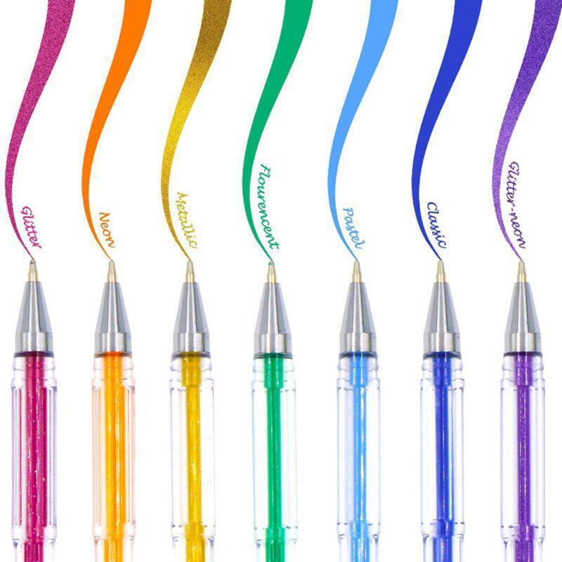100 Color Marker Gel Pen Glitter Metallic Pastel Color No Duplicates Drawing Pen