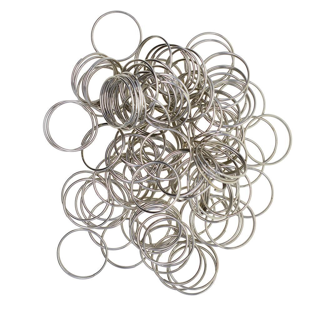 100Pcs Iron Keyring Keychain Split Ring Key Ring Chain Hook Hardware 20mm