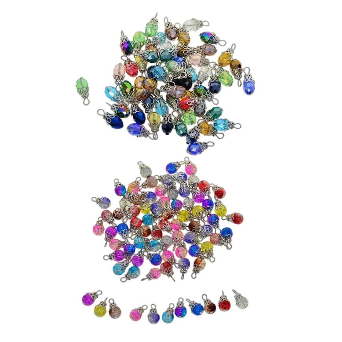 100pcs  Bead Charms Floral Pendants Jewelry Making Necklace