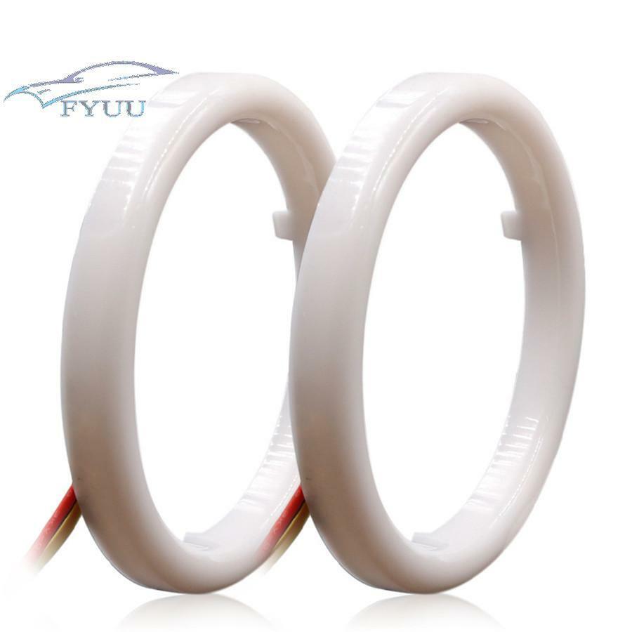 2pcs 12V Car DRL White Yellow Ring Angel Eyes Daytime Running Turn Signal Light