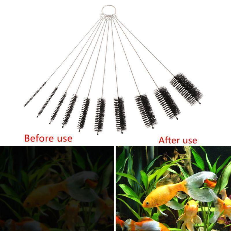 10 Sizes Hose Cleaner Brush Aquarium Stainless Steel Cleaning Brush 7.9" Long
