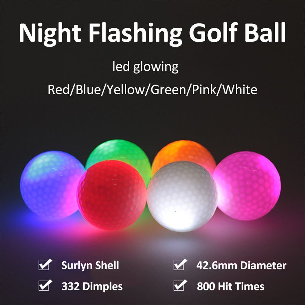 Light Up LED Golf Balls Glowing Ball Golfing In The Dark Night Training Golf