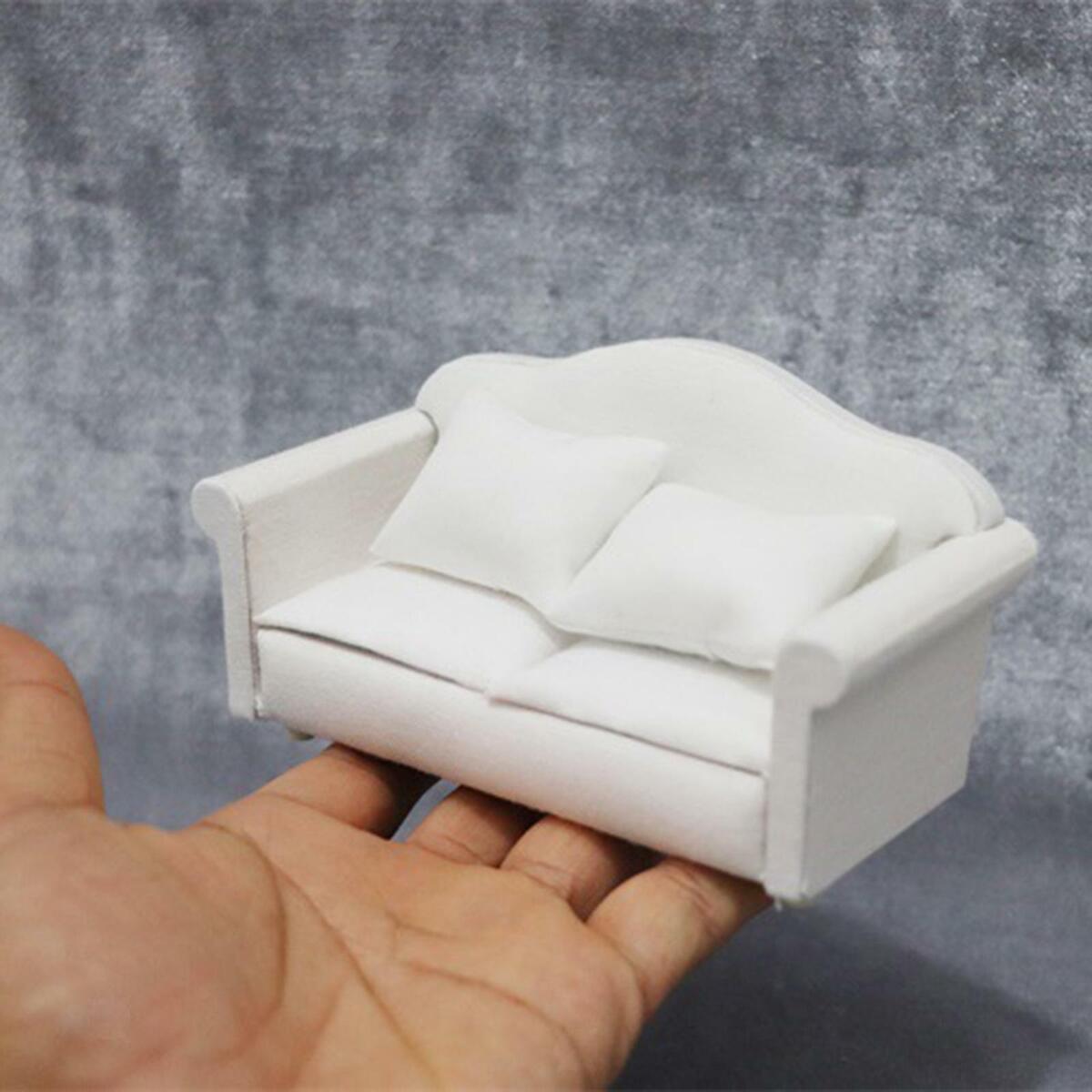 Simulation 1/12 Mini Refrigerator w/ Sofa Living  Scene Decoration