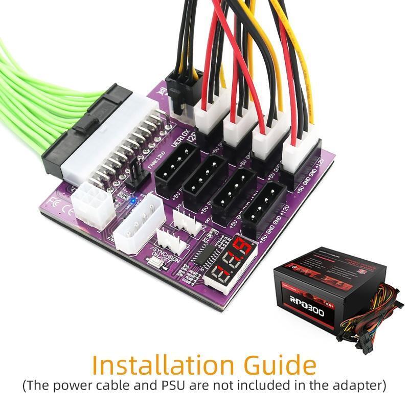 ATX Power Breakout Board Module LED Voltage Display with 4-pin and 6-pin Power