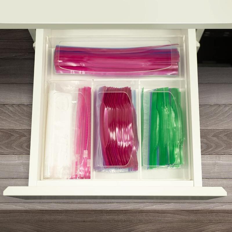 Acrylic Ziplock Bag Storage Box Dispenser Food Storage Bag Case Organizer