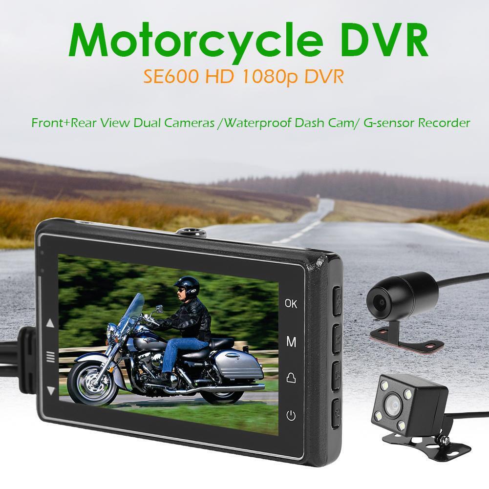 SE600 Motorcycle DVR Front+Rear View Waterproof Lens Dash Cam G-sensor