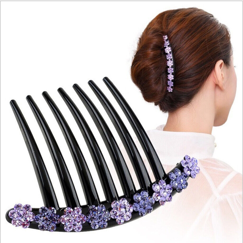 beside  Comb Rhinestones Flower  Comb   bun making Bridal