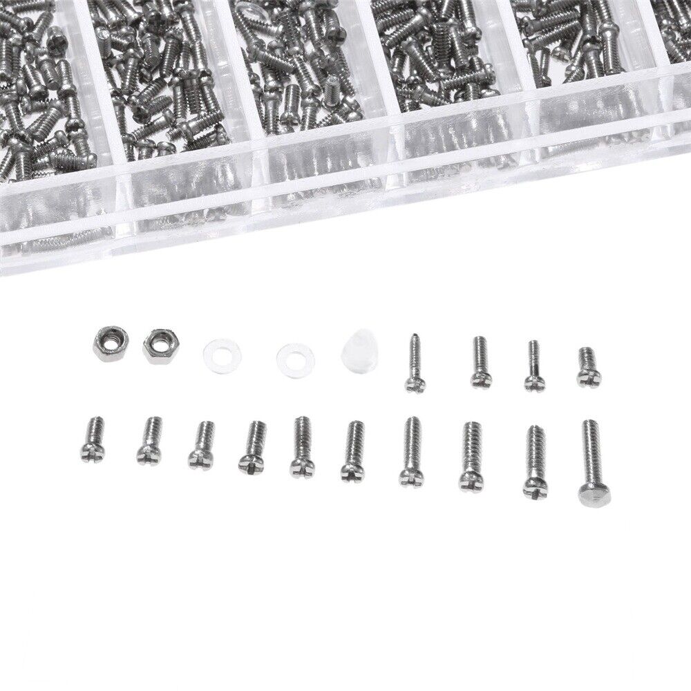 900Pcs Small Screws Glasses Repair Kit Eyeglass Screwdriver With a Plastic Case