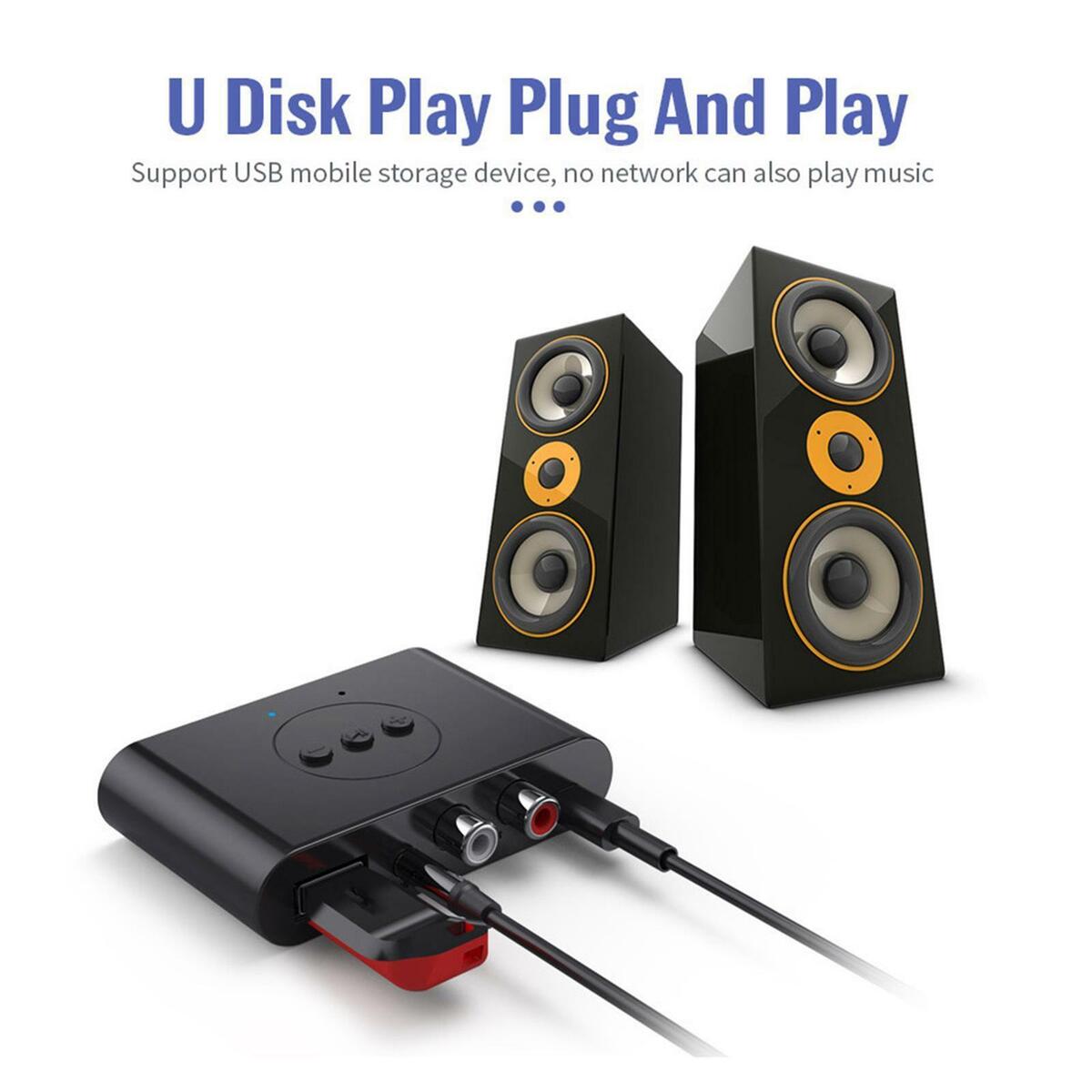 5.0 Adapter 3.5mm & RCA  Receiver for  Speaker Amplifier