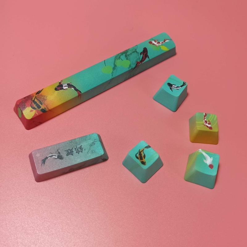DIY PBT Keycaps 6pcs Spacebar Enter Arrow Keys OEM Profile for MX Kailh Switch