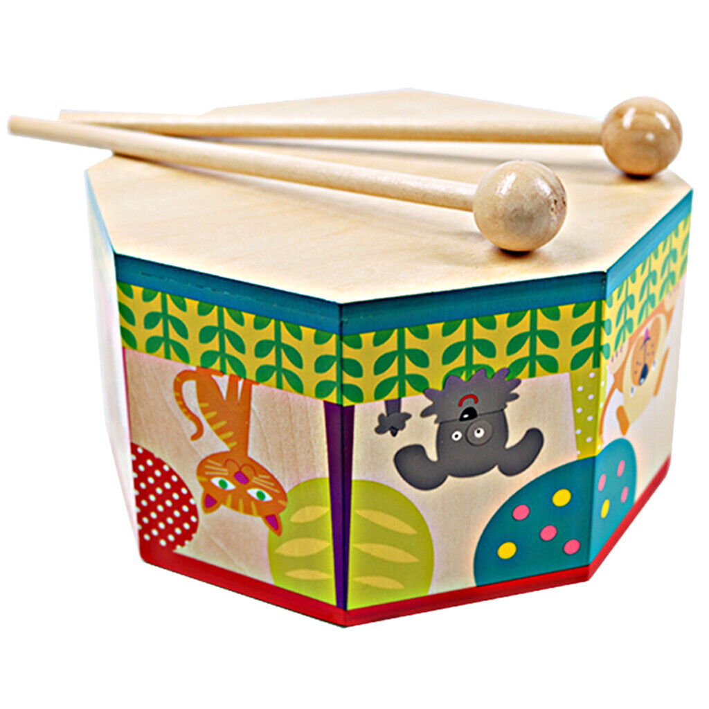 Wooden  Instrument Drum Sounding    Toddler Educational