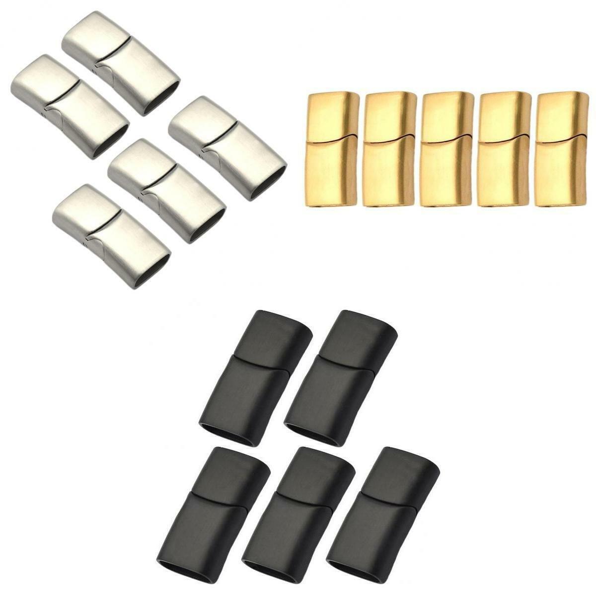 15pcs Magnetic Jewelry Making Clasps Buckle Flat Leather Cord Key Rings