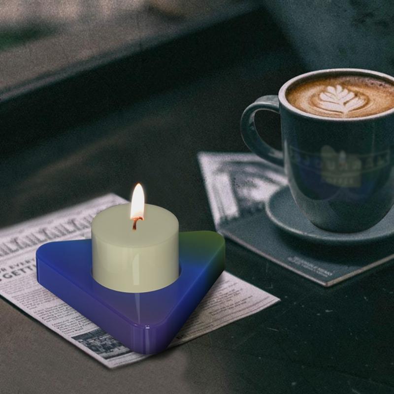 DIY Silicone Mold Candle Holder Mould Handmade Triangular Candle Holder Tea Cup