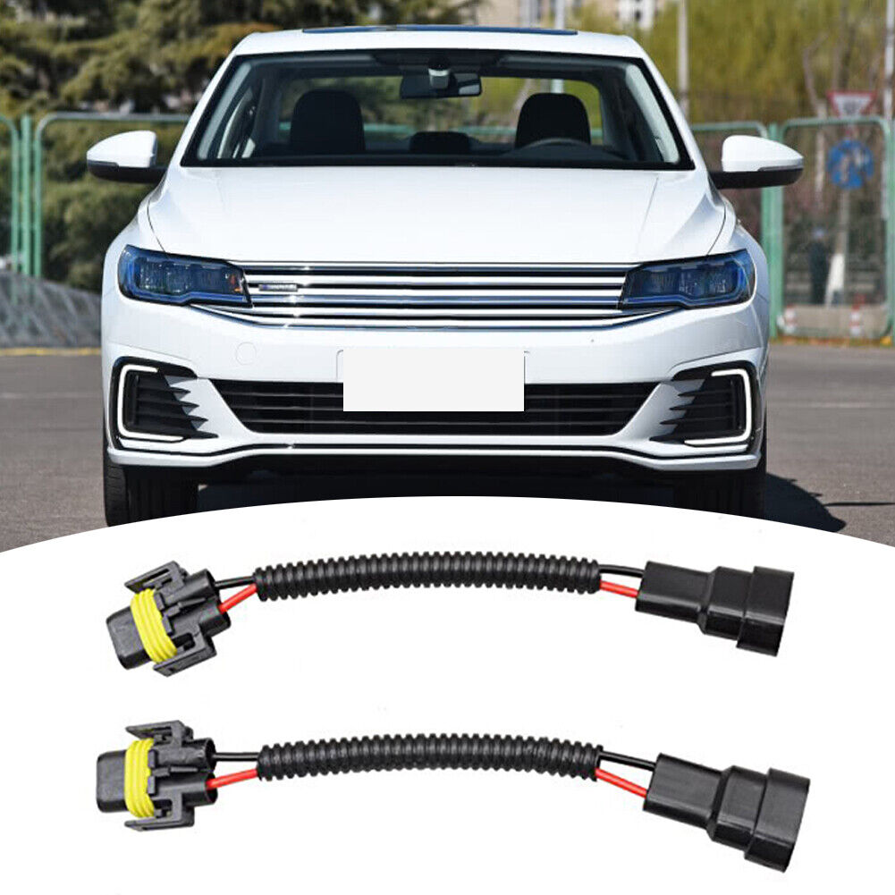 1 Pair H11 Female to 9005 9006 Male Adapter Cable Wiring Harness 8 inch