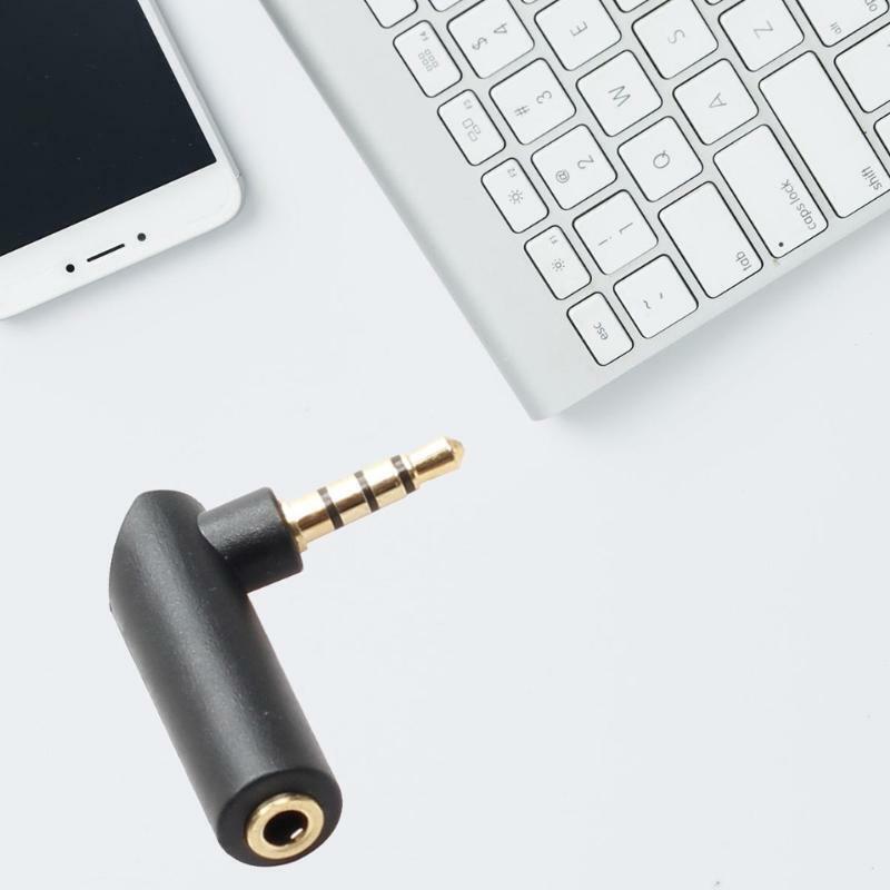 Right Angled 3.5mm Angle Male to Female Headphone Stereo Audio Adapter Connector