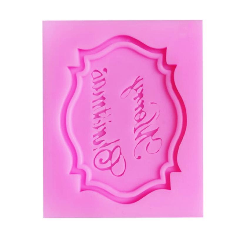 Candy Molds Silicone Material Merry Christmas Letters Shapes for Xmas Festival
