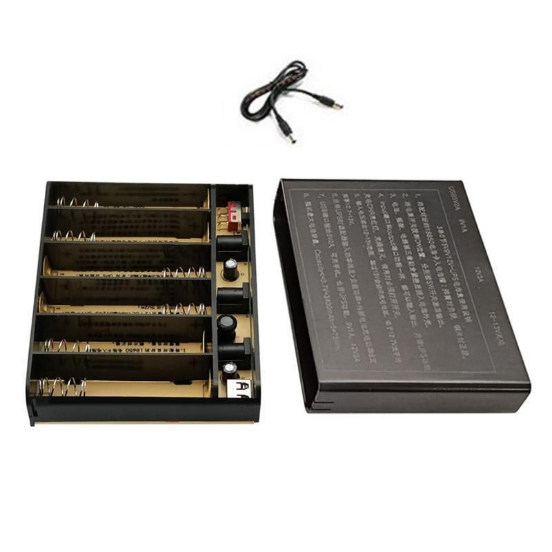 USB 5V DC 9V 12V Output 6x 18650 Battery UPS DIY Power Bank Box for Router LED