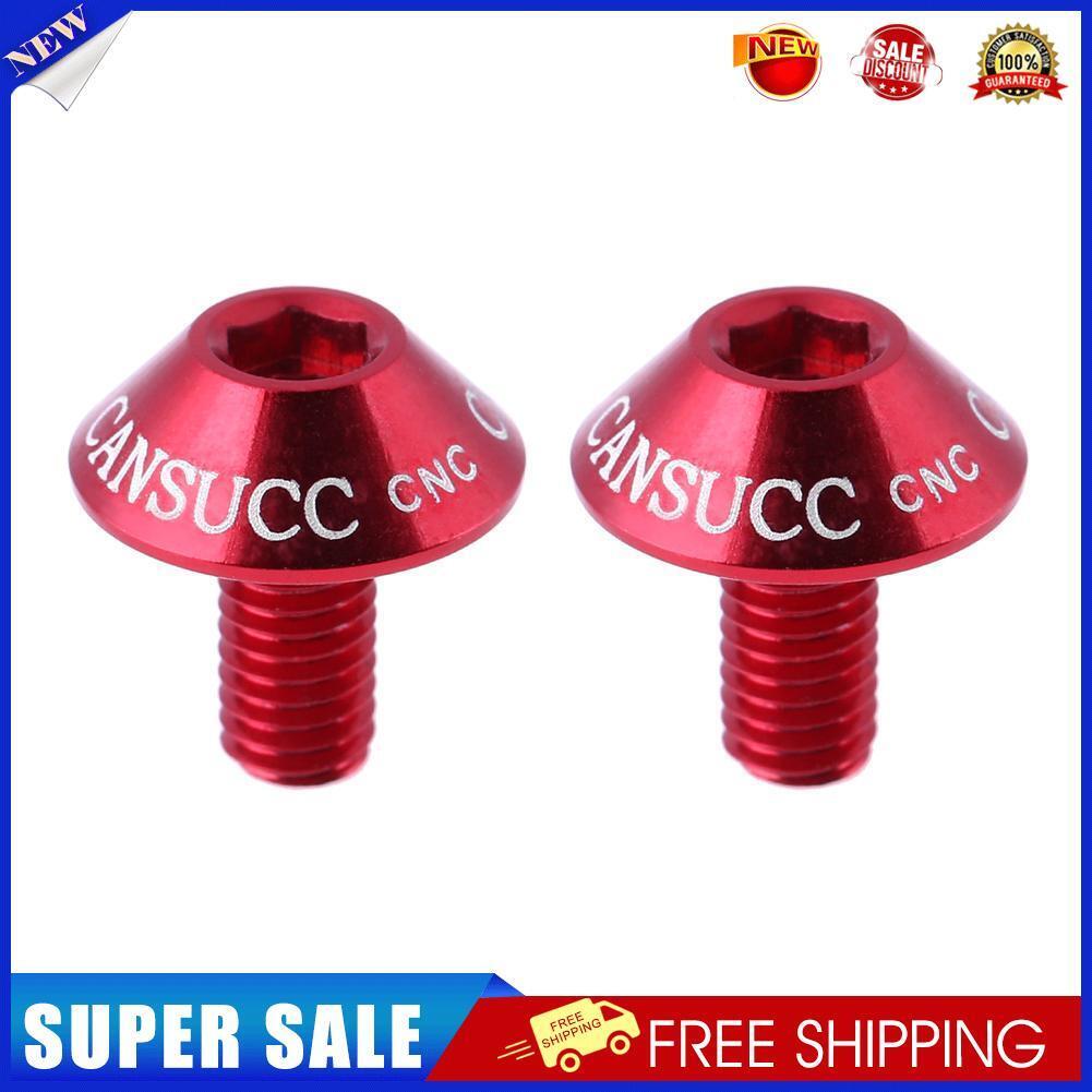 2pcs Aluminum Bicycle Water Bottle Cage Bolt Bottle Holder M5x10mm(Red)