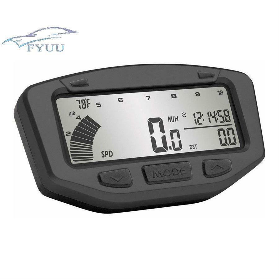 Motorcycle Vapor Digital Gauge Speedometer Temp & Distance Gauge Mph/Kph 752-119