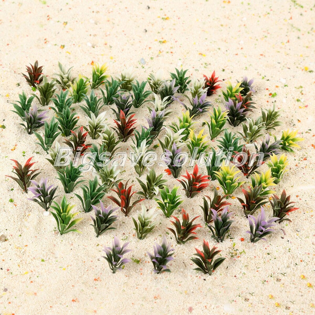 100pc Plastic Flowering Plants Landscape Railway Layout Scene 4cm Scale 1:100 HQ