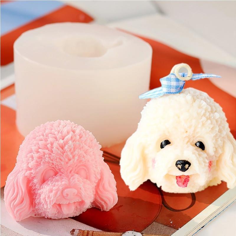 Cute Dog Head Mold Craft Cake Chocolate Clay Soap Decorating Family Safe Home