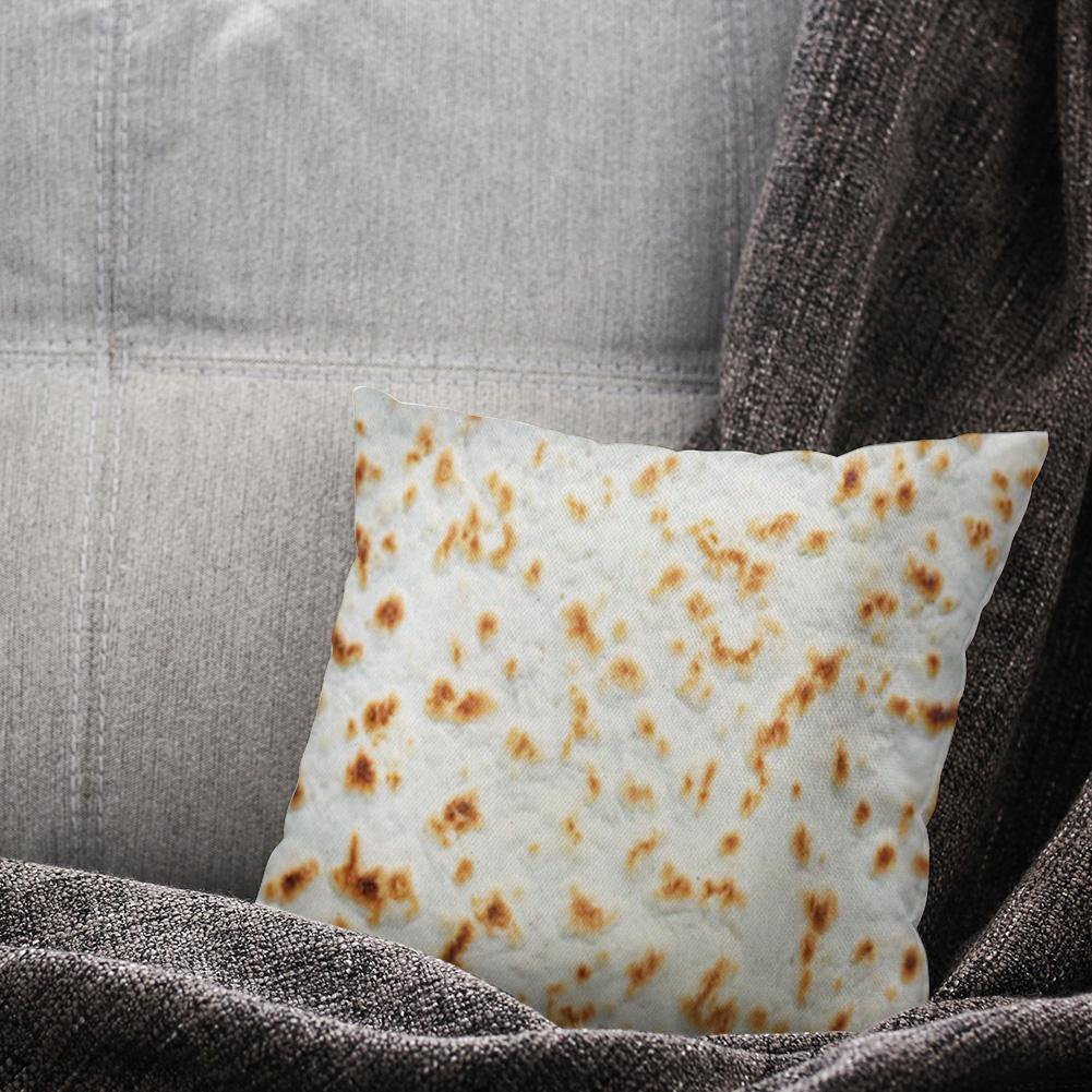 Snack Tortilla Pattern Linen Pillowcase Square Pillow Cover for Home (6)