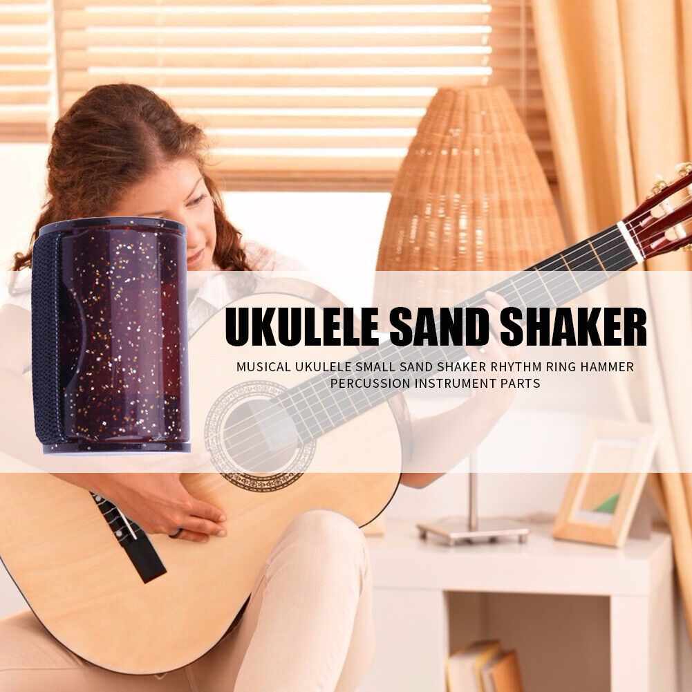 Finger Hammer Sand Shaker Guitars Ukulele Rhythm Sand Bell Maracas (Brown)