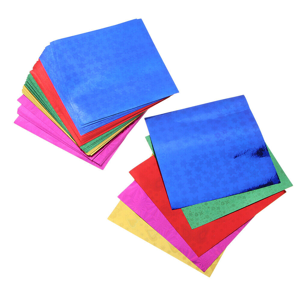 Colorful Folding Hologram  Paper for   50pcs 15x15cm