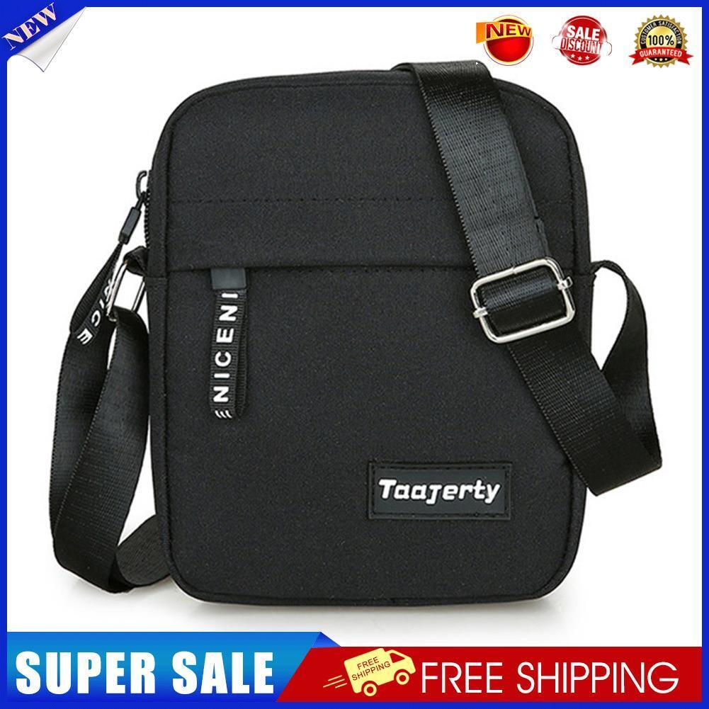 Men Outdoor Sports Nylon Shoulder Bag Male Casual Crossbody Bags (Black)
