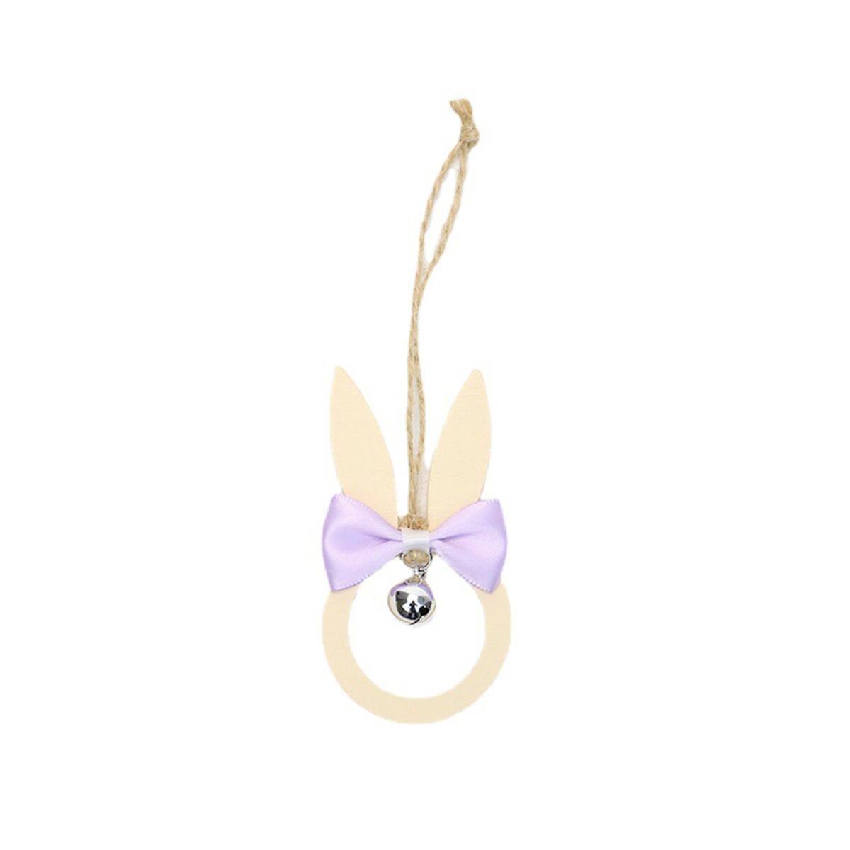 Wood Rabbit Ornament Party Supplies Supplies Hanging Pendant 4 Pieces Spring